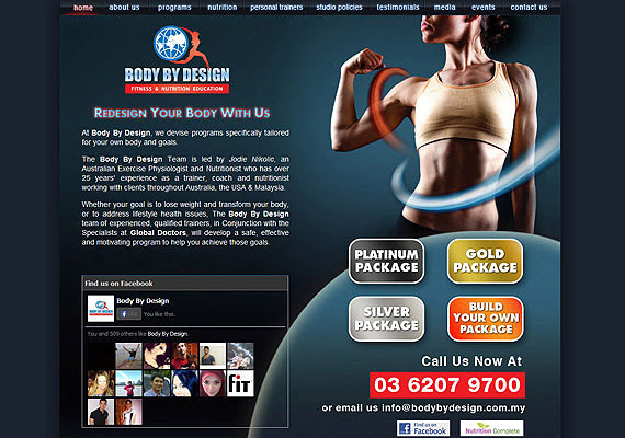 A fitness training centre in Mont Kiara, Kauala Lumpur apointed us to develope this wonderful webpage